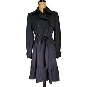 Max Mara Ruffle Hem Trench Coat. Weekend Edition, Womens Sz 8, Excellent cond